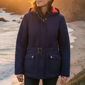 Tommy Hilfiger L Old Money Cottagecore Equestrian Diamond Quilted Chore Coat